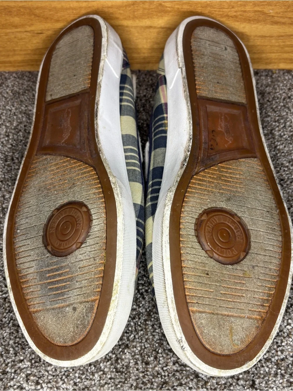 Polo Ralph Lauren Lander Boat Shoes Men’s 11.5 D blue Madras
